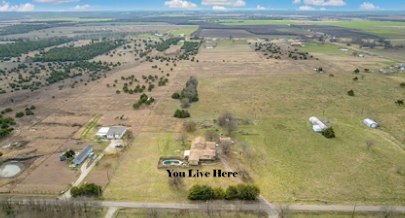 Aerial view of the ranch property